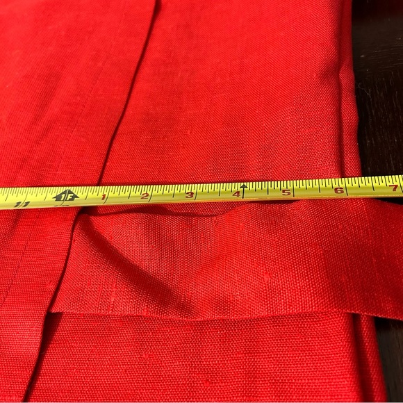 William Pearson Vintage Red Dress Belt Lined Faux Wrap Short Sleeve Button Sz 12 - Picture 13 of 14